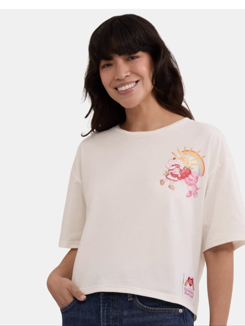 Nwt Strawberry Shortcake x Care Bears Women's Graphic Tee w/ Short Sleeves sz S